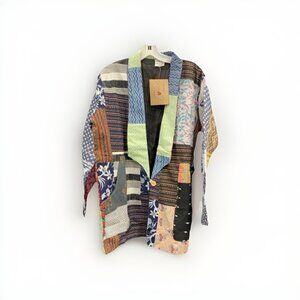 Ashley Taylor Multicolor‎ Patchwork Blazer Jacket OSFM Casual Lightweight